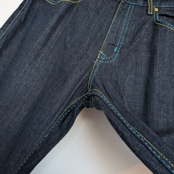 Y2K Red Ape Denim Company Contrast Stitch Patch Detail Embroidered Jeans 34x32 - Picture 5 of 16